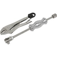 Sealey 1kg slide hammer locking pliers, silver with a black handle and adjustable sliding weight mechanism.