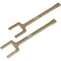 Sealey 2 Piece Driveshaft Extractor Fork Set, metallic finish, two different sizes with forked ends.