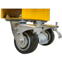 Sealey 4 Piece Castor Wheel Kit with metal brackets, dual black wheels, and yellow mounting plate for tool chests.