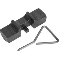 Sealey Diesel Engine Balance Shaft Locking Set, black metal tool with rectangular shape and angled metal pin.