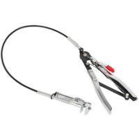 Sealey heavy duty hose clip tool with silver handles, black grips, and flexible cable for remote action.