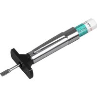 Sealey Pocket Tyre Tread Depth Gauge, silver cylindrical body, black base, green measurement scale.