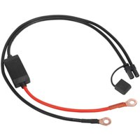 Black and red Sealey SL66S jump start cable with copper ring terminals and protective cap.