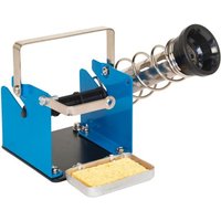 Blue Sealey soldering wire stand with metal coil holder, black base, and sponge tray.