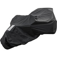 Black Sealey STC Trike Cover with fitted shape and durable material, designed to protect three-wheeled vehicles.