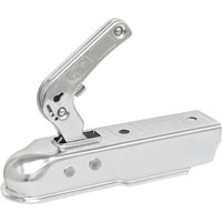 Silver Sealey towing hitch with lever handle, 750kg capacity, sleek metallic finish, and mounting holes.