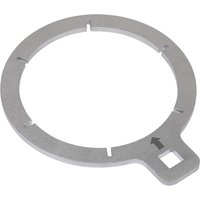 Circular metal Sealey fuel filter key for Ford Transit with square handle and arrow marking.