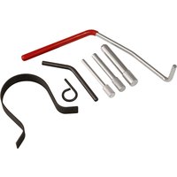 Sealey VSE5046 timing tool kit with red-handled tool, black hooks, and silver rods for Citroen, Peugeot engines.