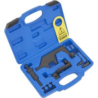 Blue Sealey timing tool kit for BMW, BMW Mini 1.6, in molded case with various black metal components.