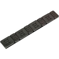 Sealey adhesive zinc-plated steel wheel weights, strip of 8, featuring 4x5g and 4x10g segments, rectangular shape.