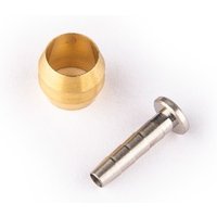 Shimano SM-BH90 olive and connector insert, brass olive ring and silver metal insert with flared end.