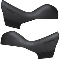 Black Shimano ST-R7020 bracket covers with ergonomic design and textured surface.
