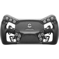 Black Simucube Savu Sport Steering Wheel with multiple buttons and ergonomic grips, designed for Simucube 3.