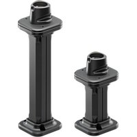 "Black Simucube Shaft Extension Kit for Simucube 3, featuring two different length extensions with square bases"