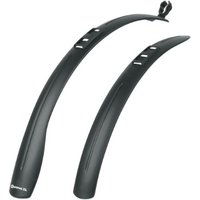 Black SKS Beavertail XL mudguard set with curved design and adjustable mounting for 26"/700C bikes.