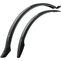 Black SKS Velo 55 Cross Mudguard Set 700c with curved design and mounting brackets for bicycles.