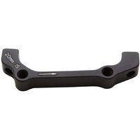 Black SRAM IS Bracket for Front 180/Rear 160 with engraved markings and stainless steel mounting bolts.