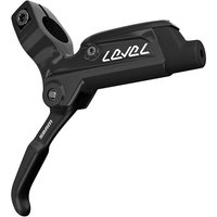 Black SRAM Level rear hydraulic disc brake with sleek lever design and white logo.