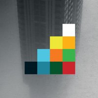 "The Harmony Codex" vinyl record with abstract geometric cover art in vibrant colors on a gray background.