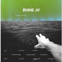 Album cover for "This Is Not A Safe Place" by Ride, featuring an outstretched hand over a dark ocean under a green sky.