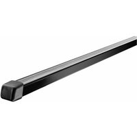 Black Thule 765 square reinforced steel roof bar, 163 cm long, with a sleek design and durable construction.