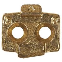 Gold Time Atac Cleats with two circular holes and a rectangular base, designed for bicycle pedals.