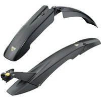 Black Topeak Defender FX/RX mudguard set with sleek aerodynamic design, suitable for 27.5/29 inch bikes.