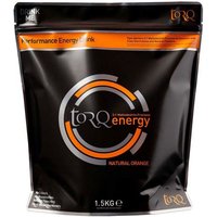 Black Torq Natural Energy Drink 1.5kg bag with orange accents and circular logo design.