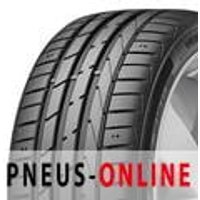 Hankook Ventus S1 evo2 AO tire with asymmetric tread pattern and black sidewall, shown on a partial wheel.