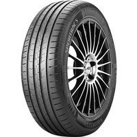 Vredestein Sportrac 5 tire, black with sleek tread pattern, size 165/60 R14 75H, mounted on a silver alloy wheel.