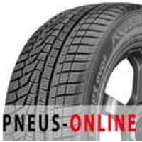 HANKOOK Winter i*cept evo2 tire with asymmetric tread pattern and black sidewall, mounted on a silver alloy wheel.