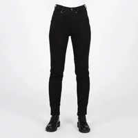 Black women's motorcycle jeans Knox Calder Cordura, slim fit with high waist and reinforced stitching.