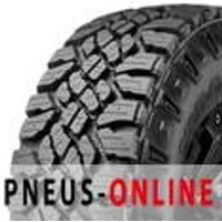 Goodyear Wrangler Duratrac FP LR XL tire with deep treads and rugged design for off-road performance.