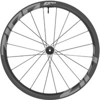 Zipp 303 SW carbon tubeless disc brake front wheel, black with silver accents, center locking, 700C, wheel sensor included.