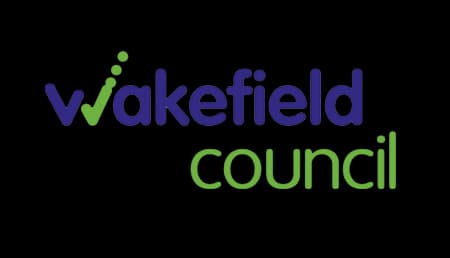 Wakefield Council logo with blue and green text