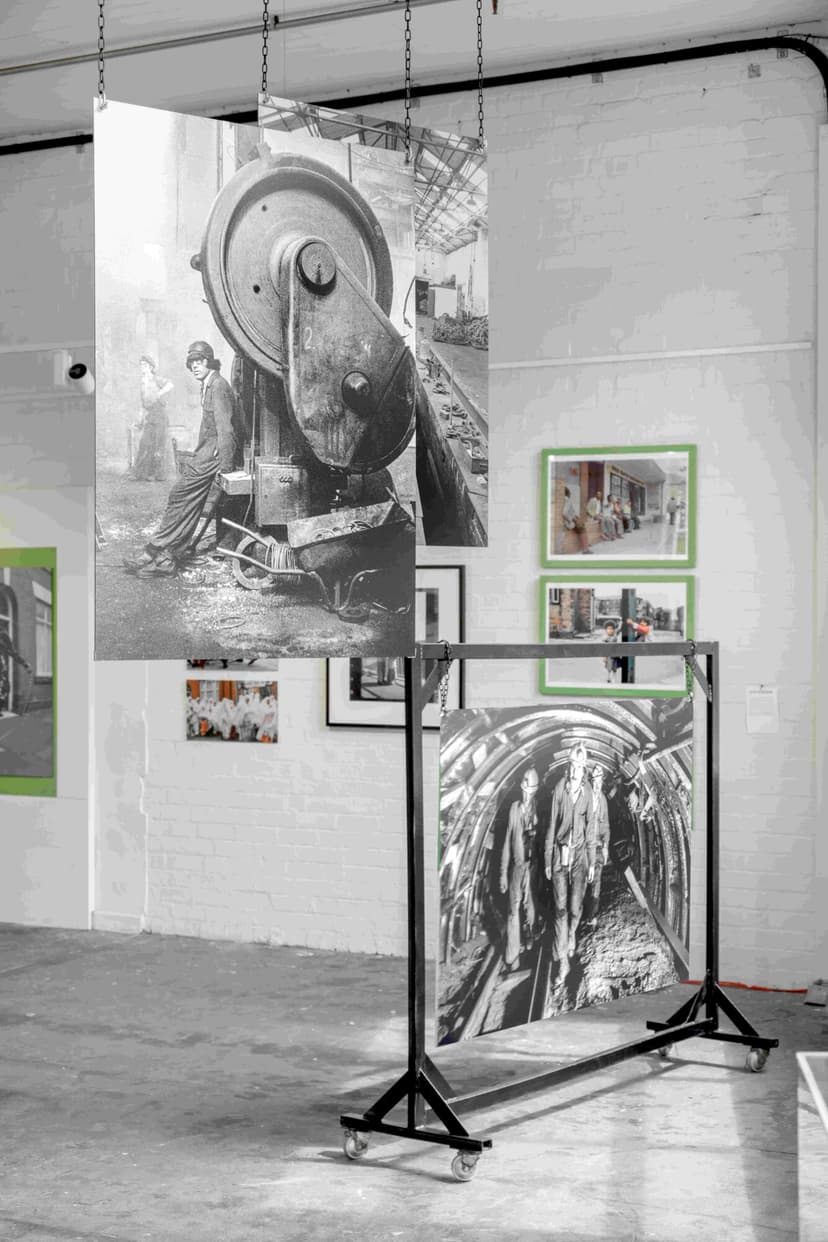Artist Janine Wiedel in the Many Hands exhibition at Sunny Bank Mills. Photo by Harry Meadley _MB1