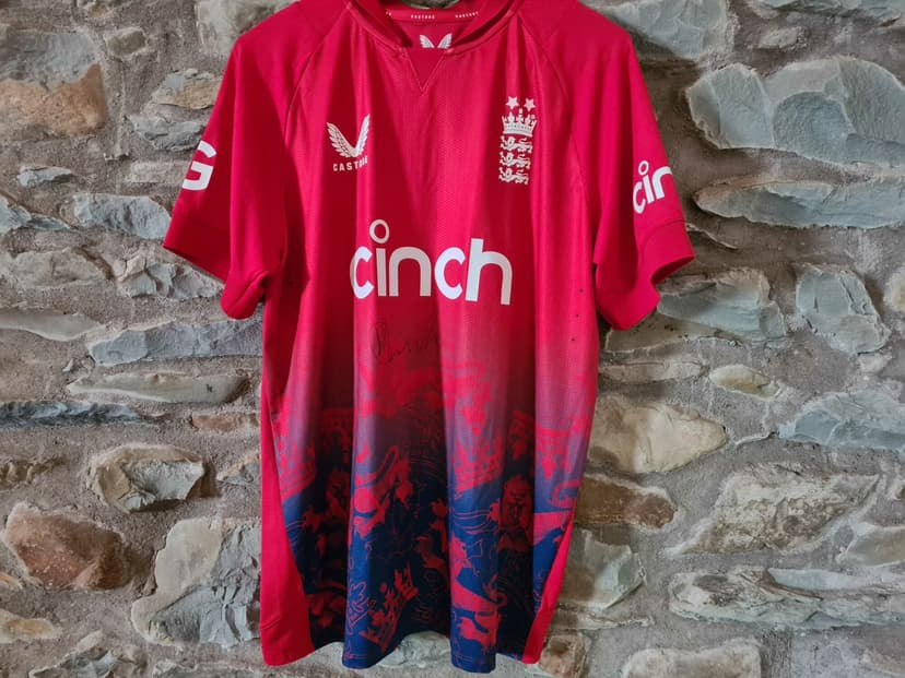 Featured image for Giveaway: England cricket shirt signed by Harry Brook plus signed photo and mini-bat - Features