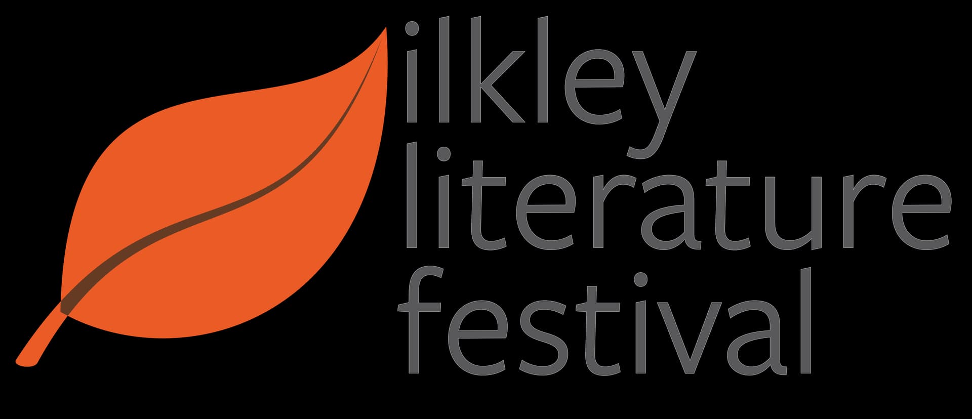 Ilkley Literature Festival logo with orange leaf design