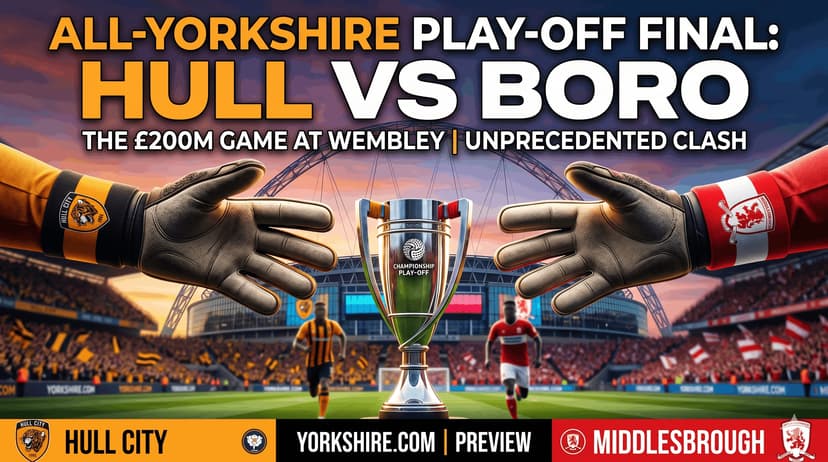 Hull City and Middlesbrough facing off at Wembley Stadium with trophy