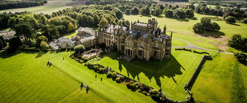 aerial view of Allerton Castle