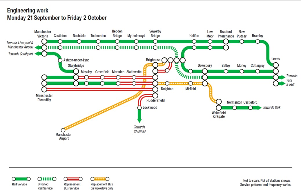 Significant Railway Upgrades Scheduled for Stalybridge, Huddersfield, and Mirfield from September 19 to October 4, 2026