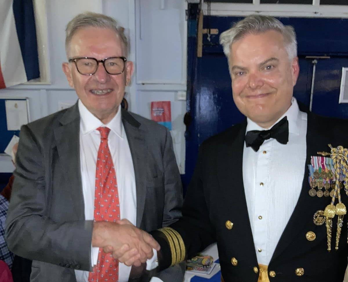 Sir Sherard Cowper-Coles and US Navy Cdr Sturm