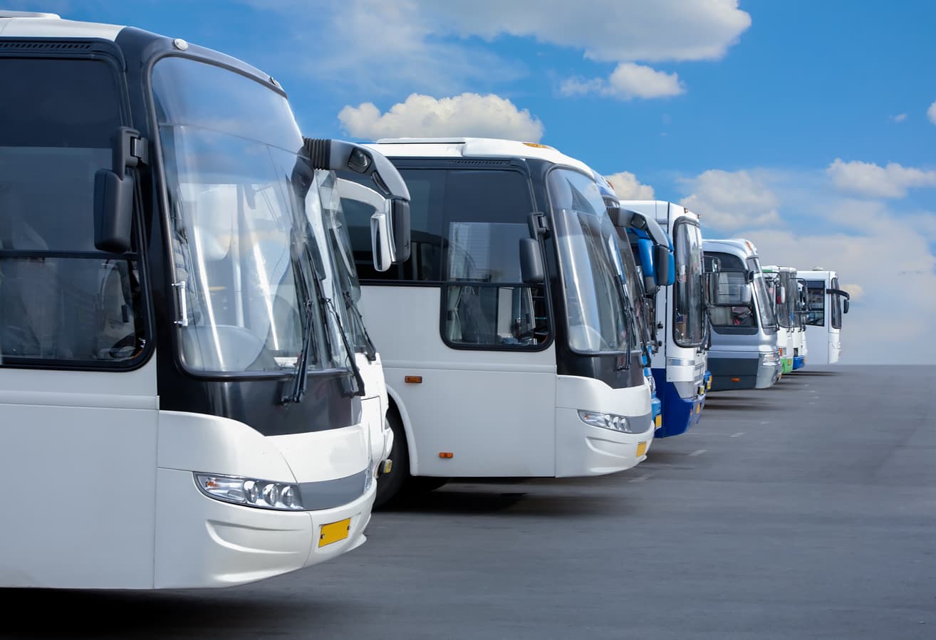 Coaches parked