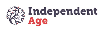 Logo featuring a stylized tree with birds and leaves, accompanied by the text "Independent Age" in bold colors.