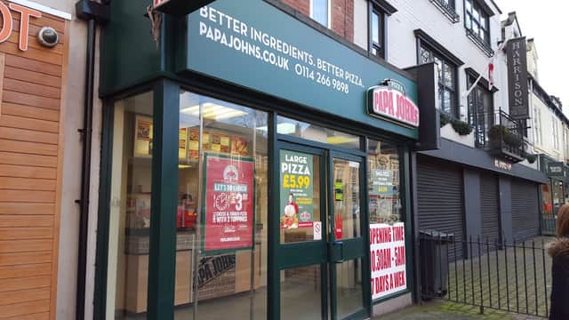 Dining at Papa Johns Pizza in heeley