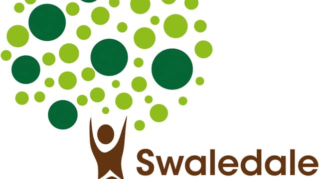 Logo featuring a stylized tree made of green circles, with a figure raising arms, and the text "Swaledale Alliance."