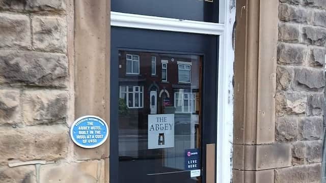 Abbey Hotel Blue Plaque (Woodseats History Trail) - Historic Site in greenhill