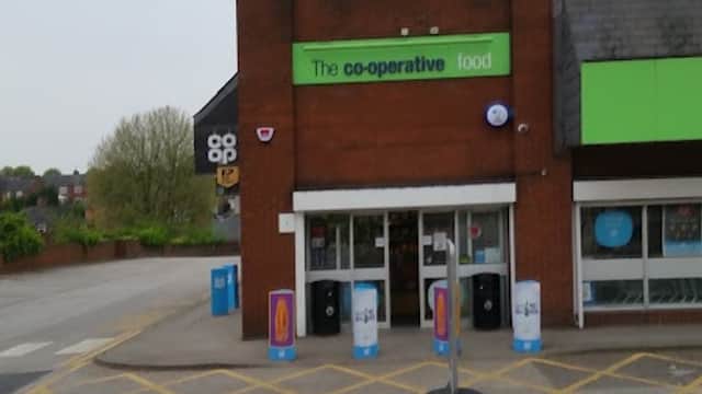 Co-op Food store exterior with green signage, parking area, and nearby trees in Kilnhurst, Yorkshire.