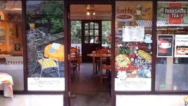 Dining at Marco's café in hebden bridge