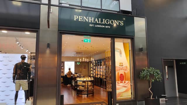 Penhaligon's storefront in York, featuring elegant displays of perfumes and a welcoming interior.